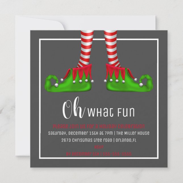Oh, What Fun Christmas Party Invitation (Front)