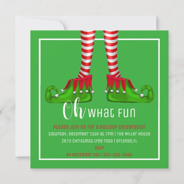 Oh, What Fun Christmas Party Invitation (Front)