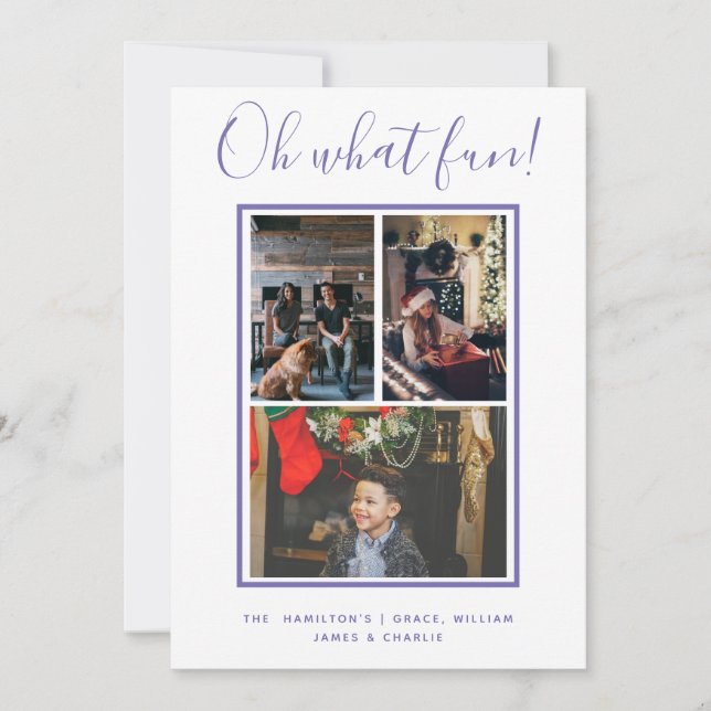 Oh What Fun Christmas Personalised Holiday Card (Front)