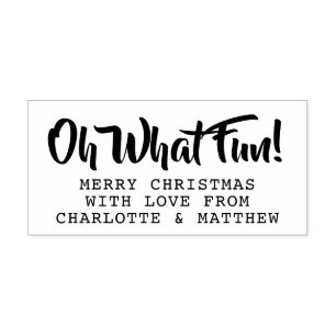 Oh What Fun Christmas personalised Rubber Stamp