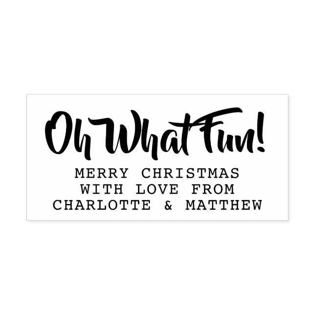 Oh What Fun Christmas personalised Rubber Stamp (Imprint)