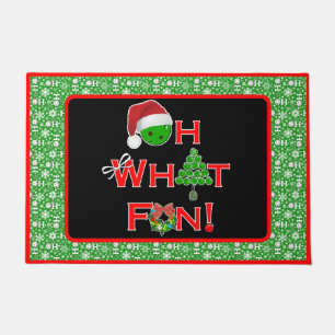 Oh What Fun Christmas Pickleball Green Ho Ho Ho Doormat