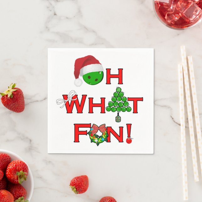 Oh What Fun Christmas Pickleball Party Napkin (Insitu)