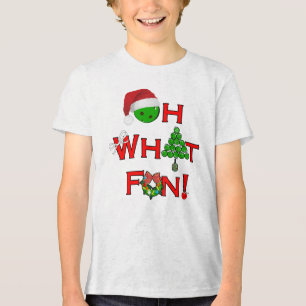 Oh What Fun Christmas Pickleball Party Tri-Blend Shirt