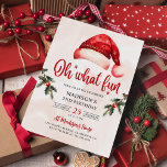 Oh What Fun Christmas Santa Hat Birthday Party  Invitation<br><div class="desc">Oh What Fun Christmas Santa Hat Birthday Party Invitation</div>