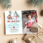 Oh What Fun Christmas Snowman Birthday Photo Invitation<br><div class="desc">Oh What Fun Christmas Snowman Birthday Photo Invitation</div>