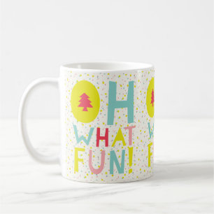 Oh What Fun Christmas Tree Colourful Confetti Dots Coffee Mug