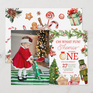 Oh What Fun Christmas Winter First photo Invitation