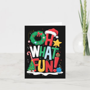 Oh What Fun Christmas With Wreath And Tree Card