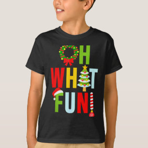 Oh What Fun Christmas With Wreath And Tree  T-Shirt