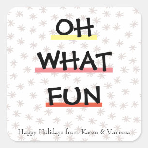 OH WHAT FUN Colour Block Holiday Sticker