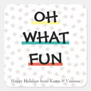 OH WHAT FUN Colour Block Holiday Sticker