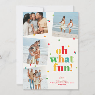 Oh What Fun Colourful 4 Photo Holiday Card
