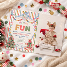 Oh What Fun Colourful Christmas Birthday Photo