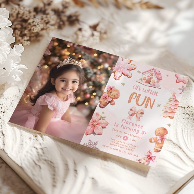 Oh what fun Cookie decoration photo birthday Invitation (Creator Uploaded)