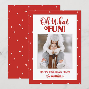 Oh What Fun Cute Script Photo Christmas Card