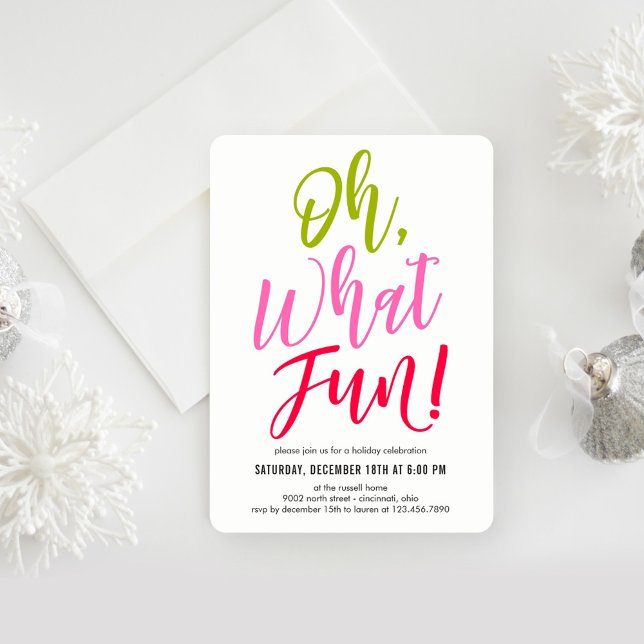 Oh What Fun EDITABLE COLOR Party Invitation (Creator Uploaded)