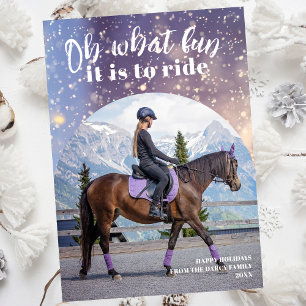 Oh What Fun Equestrian Holiday Photo Card