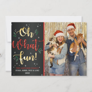 Oh What Fun Family Christmas Holiday Photo Card