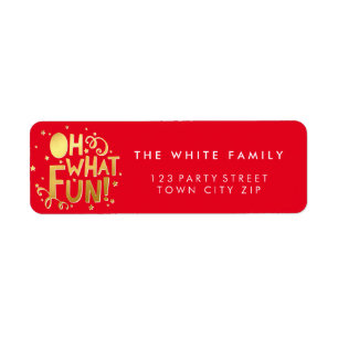 OH WHAT FUN festive christmas holiday gold red