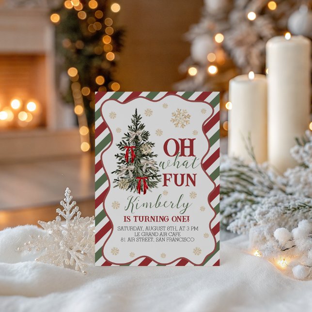 Oh What Fun First Birthday Invite (Creator Uploaded)