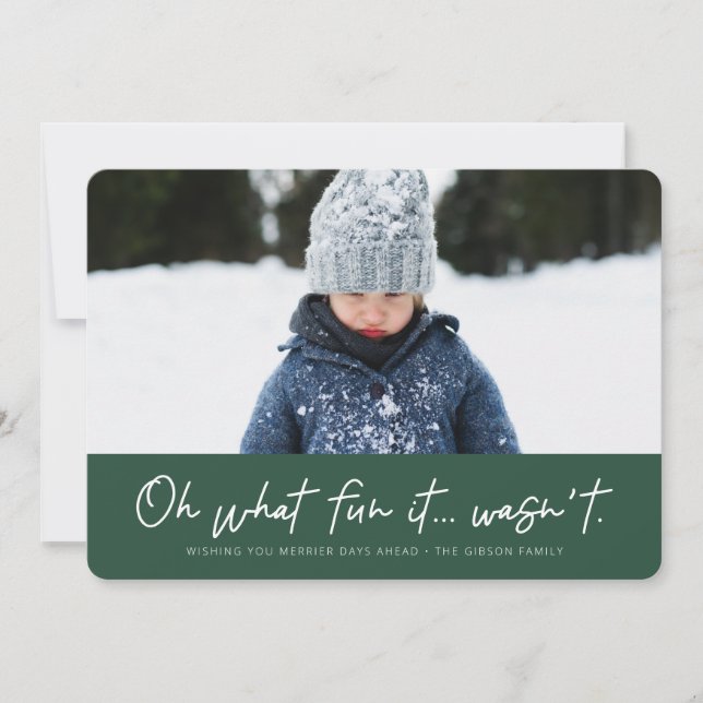 Oh what fun funny 2021 holiday photo card (Front)