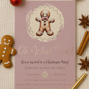 Oh What Fun Gingerbread Man Holiday Party Pink