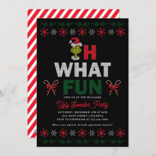 Oh What Fun Grinch Ugly Sweater Holiday Party