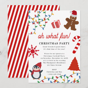 Oh What Fun! Holiday Kids Christmas Party Invitation