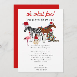 Oh What Fun! Holiday Kids Funny Christmas Party Invitation