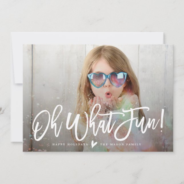 Oh What Fun! Holiday Photo Card (Front)