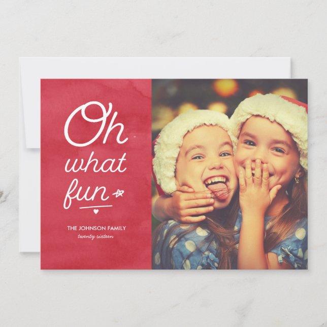 Oh What Fun Holiday Photo Card (Front)