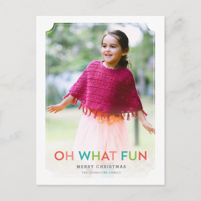 Oh What Fun Holiday Photo Card (Front)