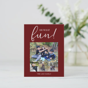 Oh What Fun Holiday Photo Modern Red Christmas