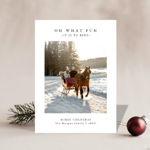 Oh What Fun Horse Sleigh Ride Photo Christmas Card