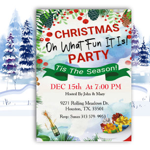 Oh What Fun It Is Christmas Party Invitation