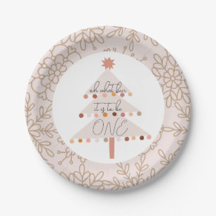 Oh What Fun It Is To Be ONE Boho Christmas Paper P Paper Plate