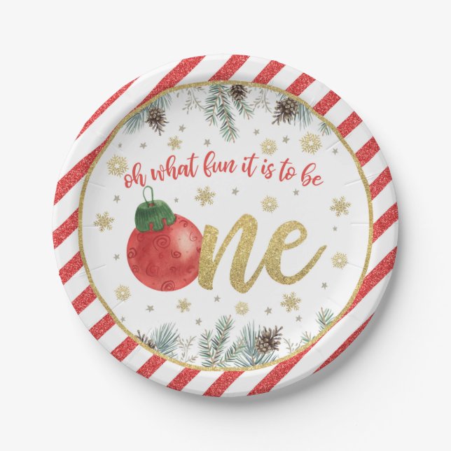 Oh What Fun it is to Be One - Christmas -  Paper Plate (Front)