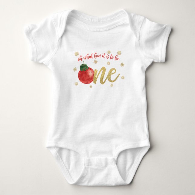 Oh What Fun it is to Be One First Birthday Shirt (Front)