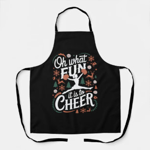 Oh What Fun It Is To Cheer Ugly Cheerleading Xmas Apron