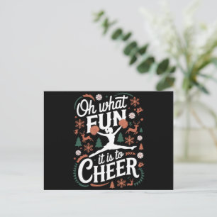 Oh What Fun It Is To Cheer Ugly Cheerleading Xmas Holiday Postcard