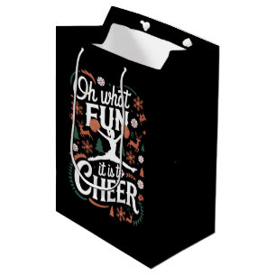 Oh What Fun It Is To Cheer Ugly Cheerleading Xmas Medium Gift Bag