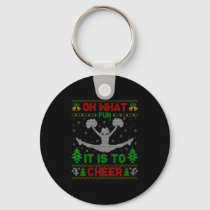 Oh What Fun It Is To Cheer Xmas Cheerleading Ugly Key Ring