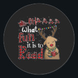 Oh What Fun It Is To Read Christmas Cute Reindeer  Classic Round Sticker<br><div class="desc">Oh What Fun It Is To Read Christmas Cute Reindeer Read Books</div>