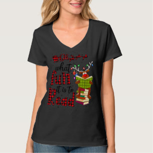 Oh What Fun It Is To Read Christmas Cute Reindeer T-Shirt