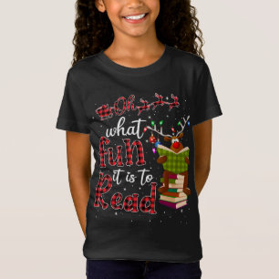 Oh What Fun It Is To Read Christmas Cute Reindeer T-Shirt