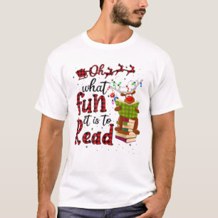 Oh What Fun It Is To Read Christmas Cute Reindeer T-Shirt