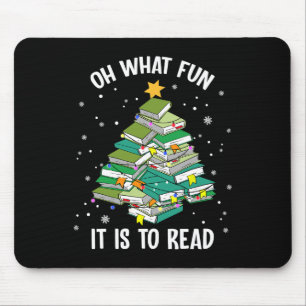Oh What Fun It Is To Read Christmas Tree Book Love Mouse Mat