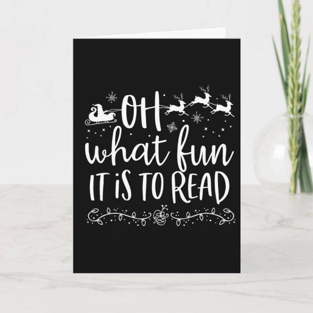 Oh What Fun It Is To Read Librarian Christmas Book Card (Front)