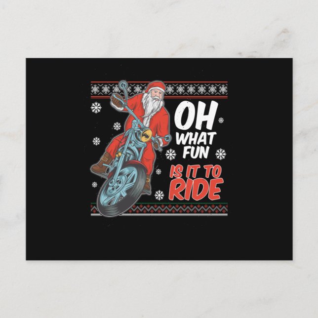 Oh What Fun it is to Ride Announcement Postcard (Front)